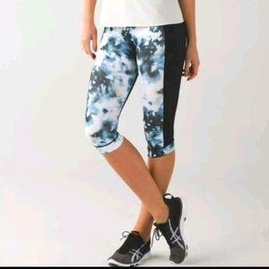 Lululemon Sz 4 Leggings Stop At Nothing Crop Blooming Pixie Tie Dye